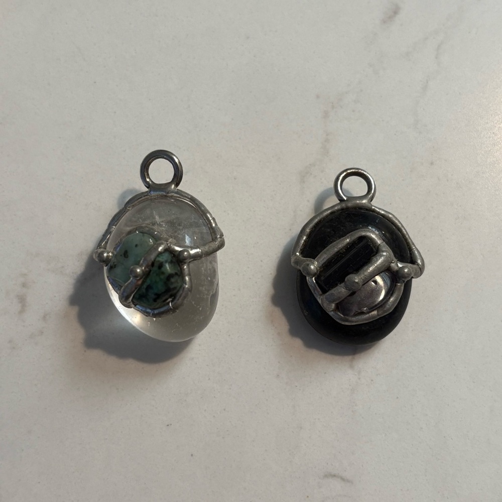 Two crystal pendants